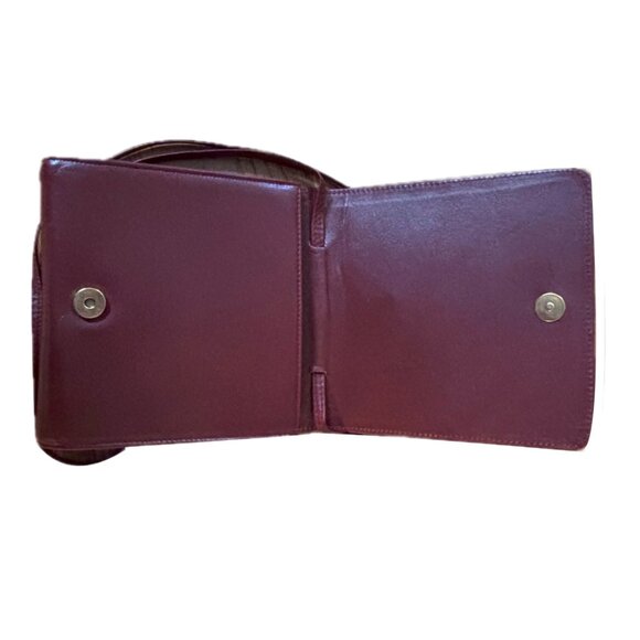 Rare FILENES Vintage Fine Italian Leather Shoulder Bag Small Burgundy Crossbody - Picture 10 of 11